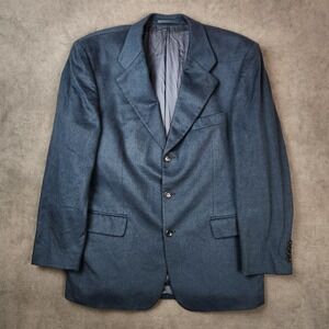 Hugo Boss Blazer Mens 42 Blue Gray Italian 100% Cashmere Cerruti 1881 Sport Coat